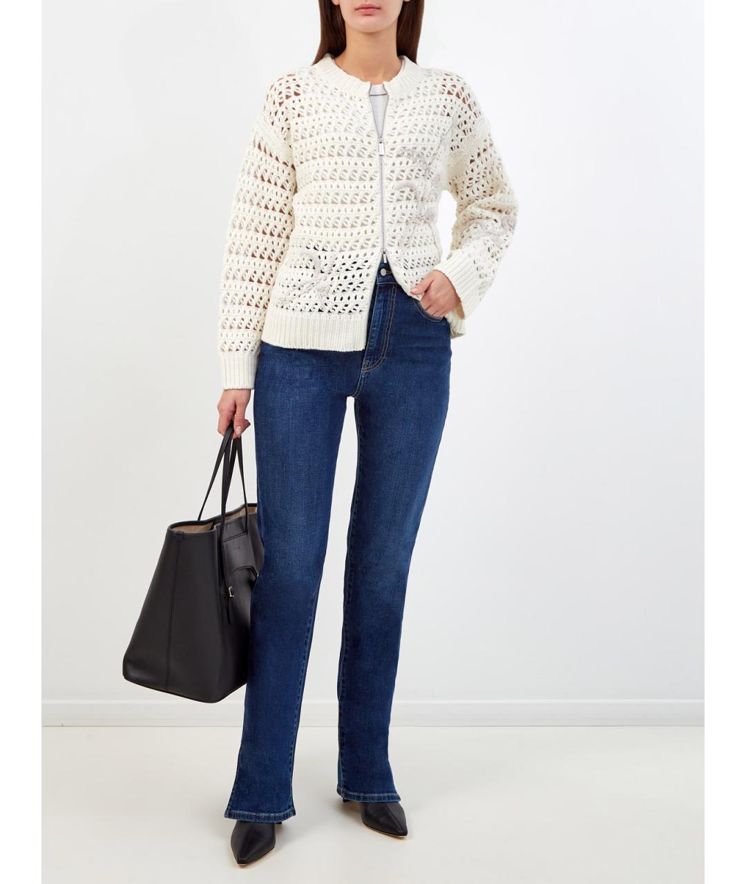 FABIANA FILIPPI Синие хлопковые прямые джинсы, фото 2