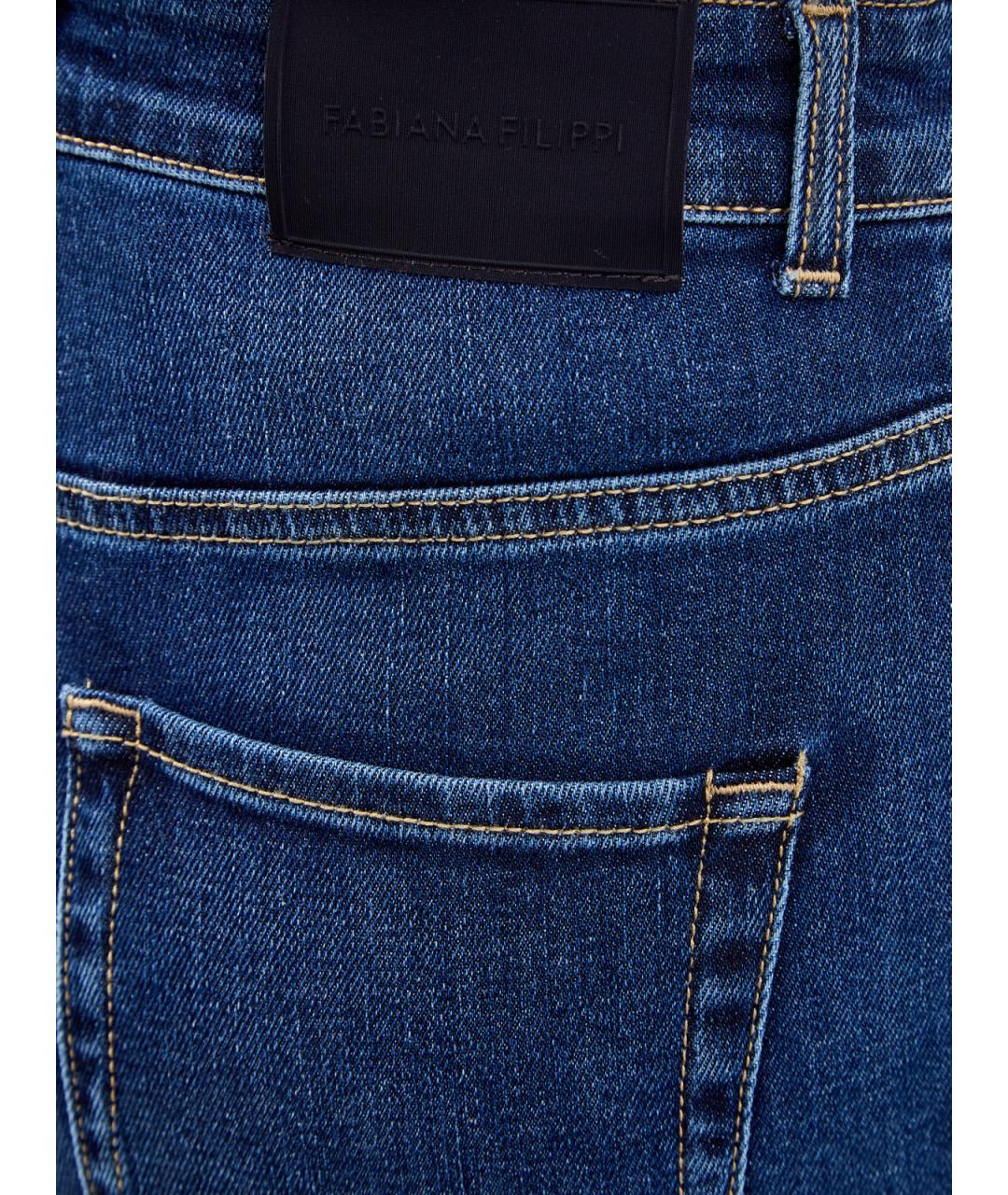 FABIANA FILIPPI Синие хлопковые прямые джинсы, фото 5