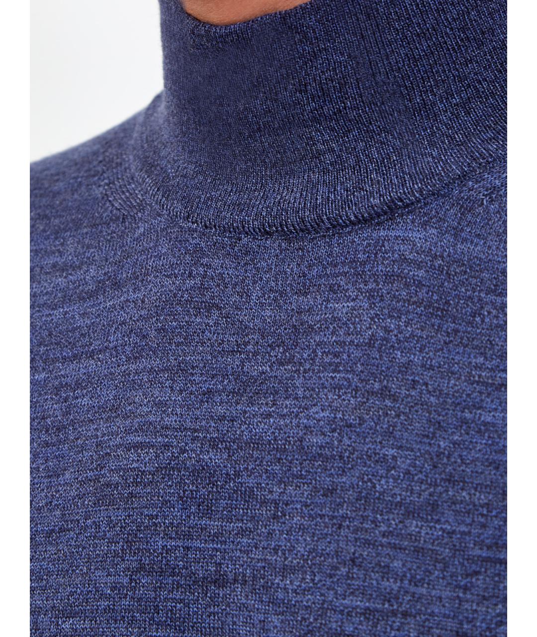 CANALI Синяя шерстяная водолазка, фото 5