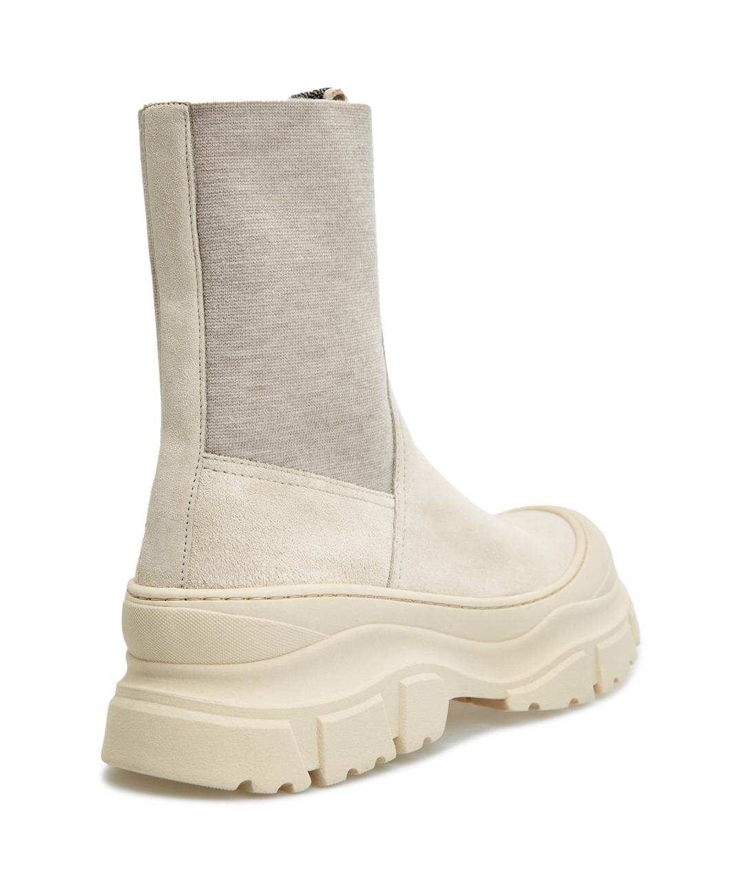 BRUNELLO CUCINELLI Бежевые замшевые ботинки, фото 4