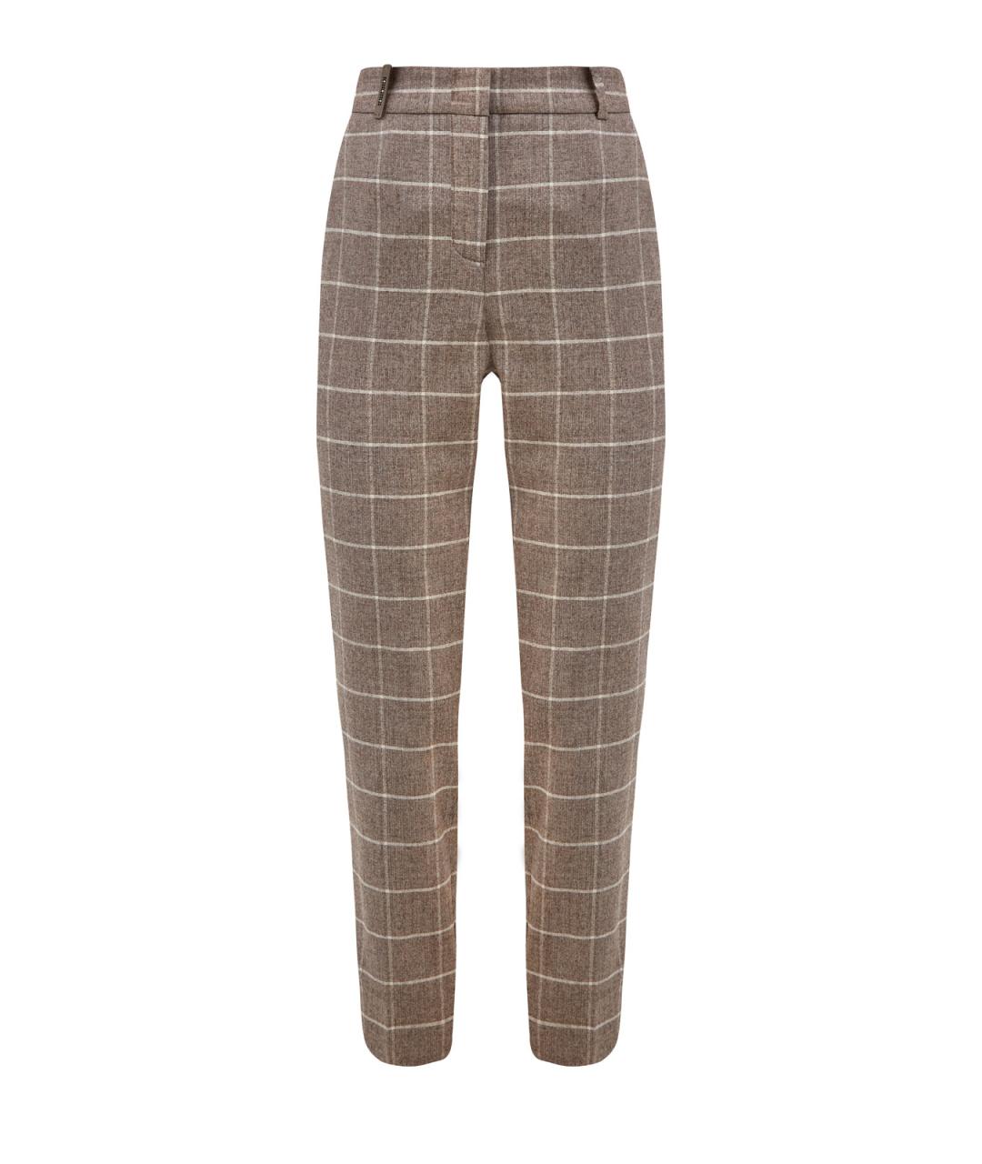 PESERICO Коричневые шерстяные брюки узкие, фото 1