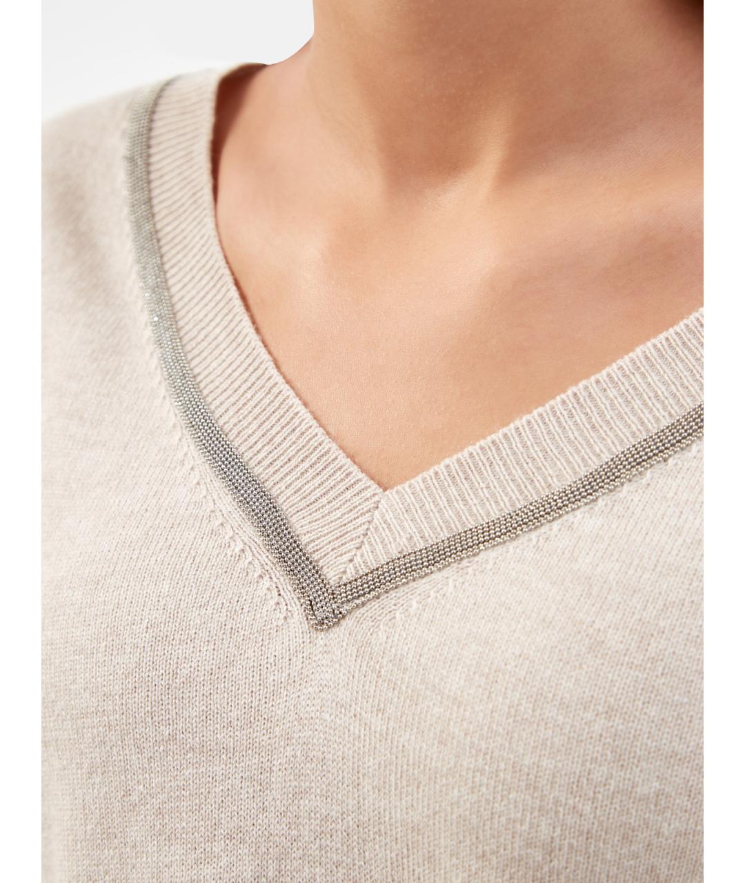 FABIANA FILIPPI Бежевый шерстяной джемпер / свитер, фото 5