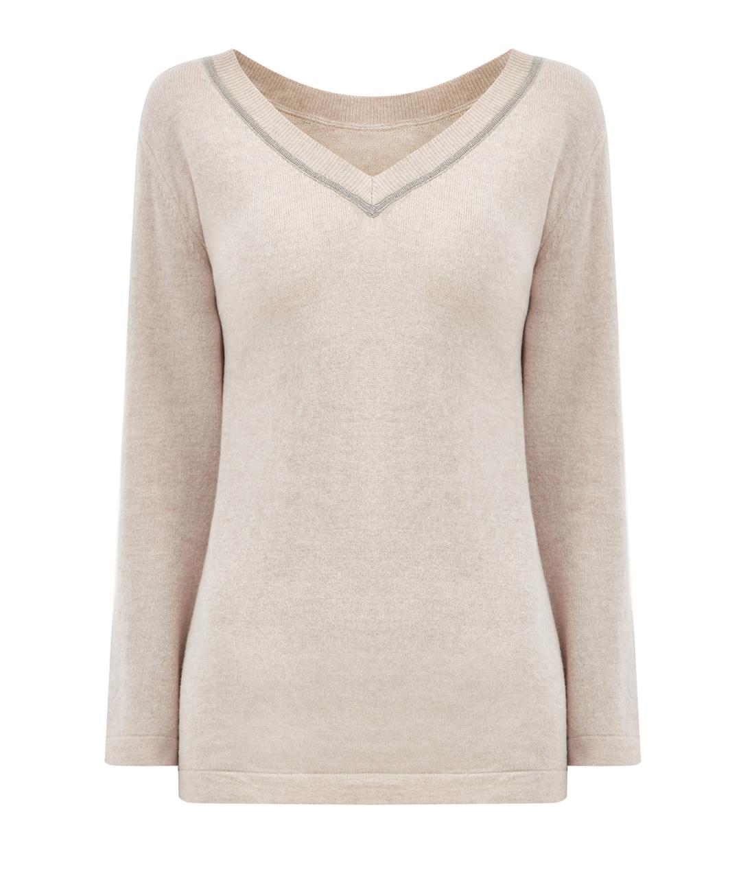 FABIANA FILIPPI Бежевый шерстяной джемпер / свитер, фото 1