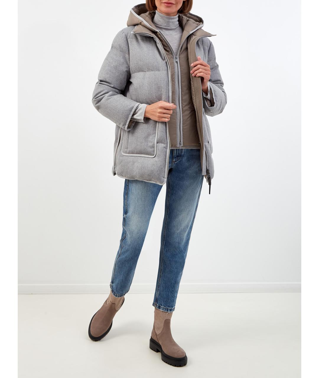 BRUNELLO CUCINELLI Серая кашемировая водолазка, фото 2