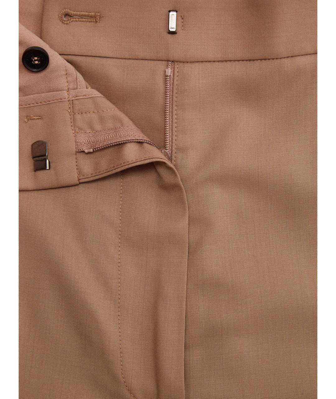 FABIANA FILIPPI Коричневые шерстяные прямые брюки, фото 6