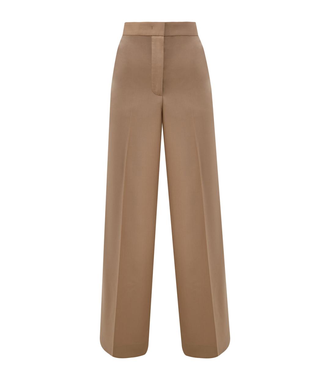 FABIANA FILIPPI Коричневые шерстяные прямые брюки, фото 1