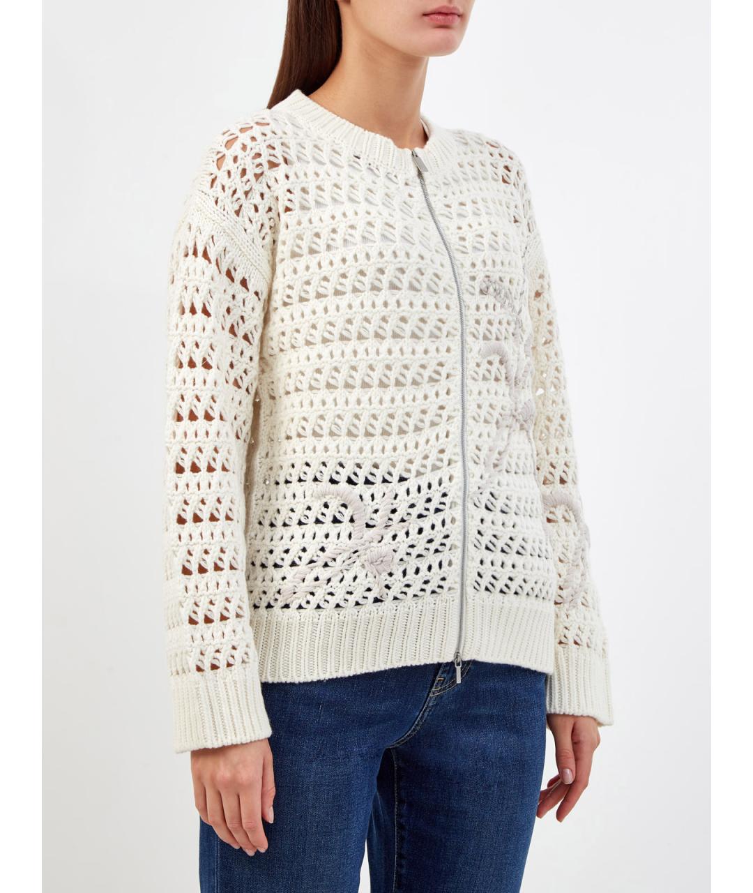 FABIANA FILIPPI Белый шерстяной кардиган, фото 3