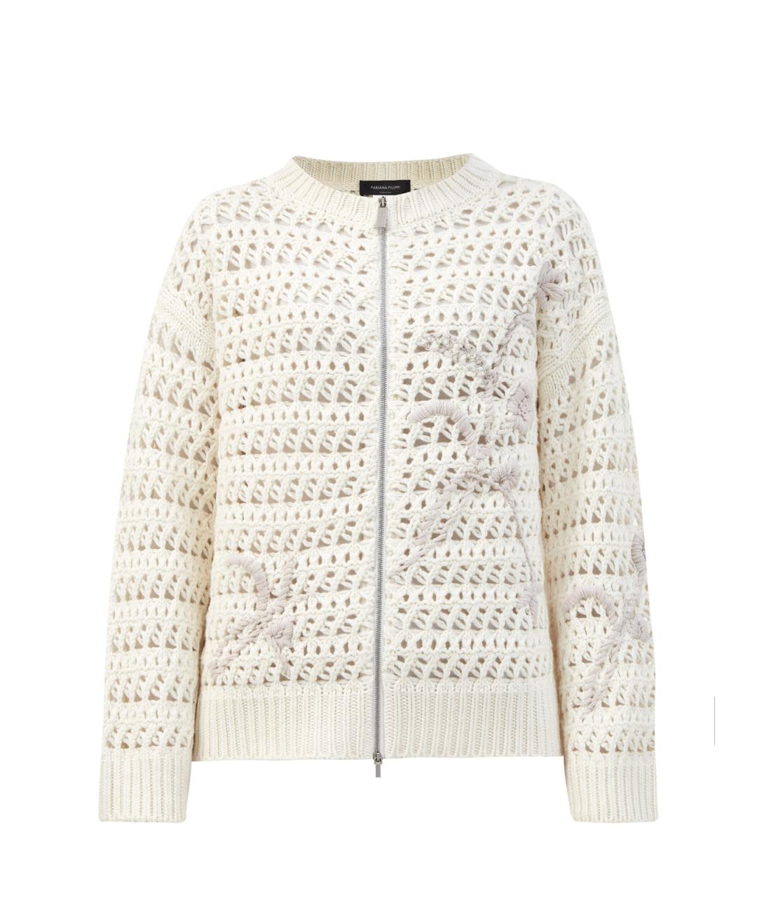 FABIANA FILIPPI Белый шерстяной кардиган, фото 1