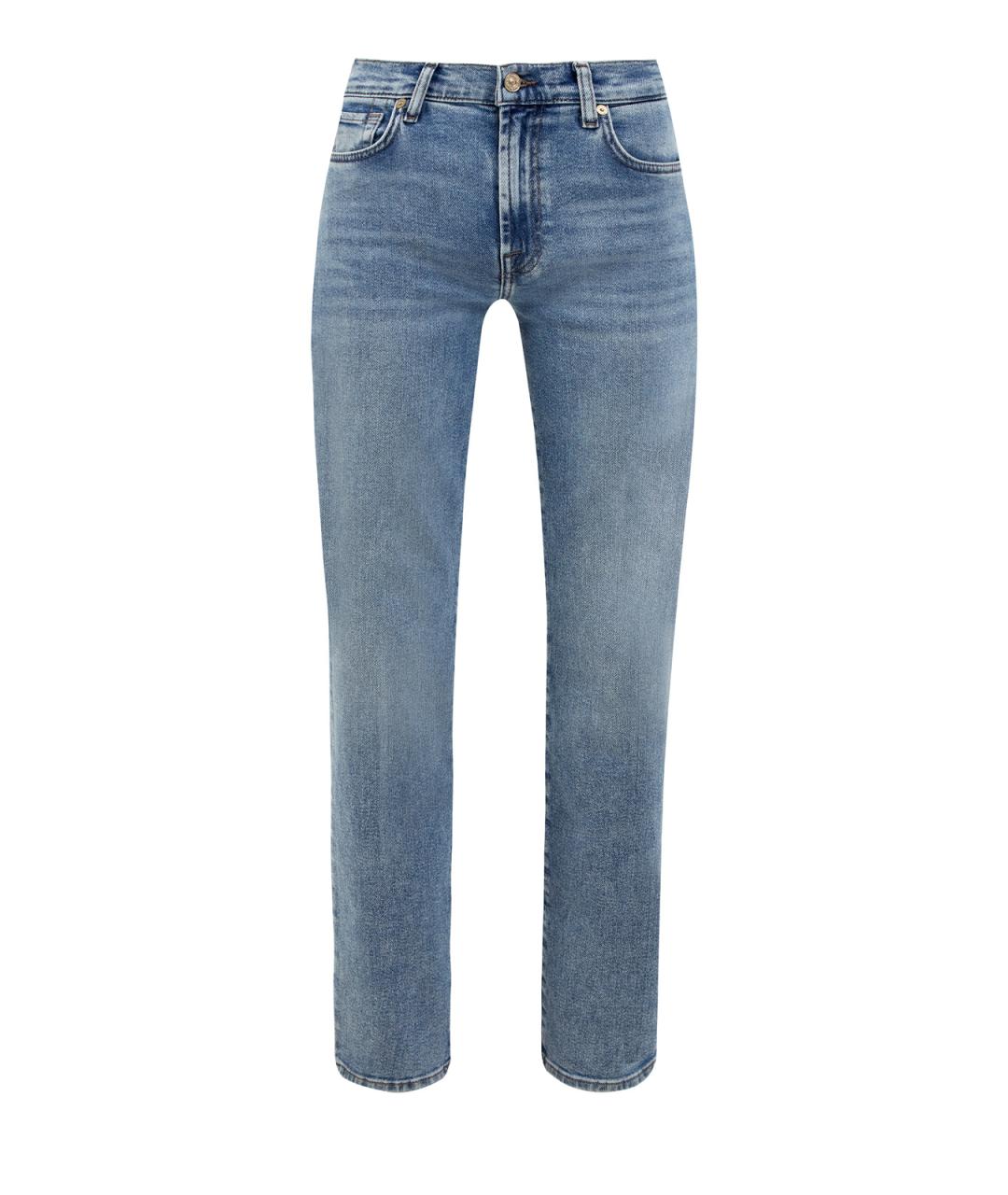 7 FOR ALL MANKIND Голубые хлопковые прямые джинсы, фото 1