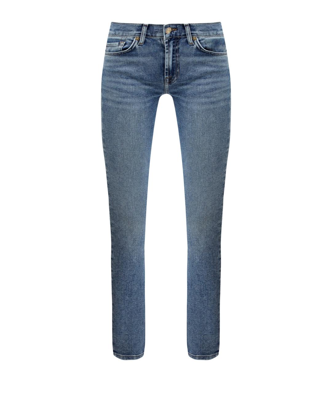 7 FOR ALL MANKIND Голубые хлопковые джинсы слим, фото 1