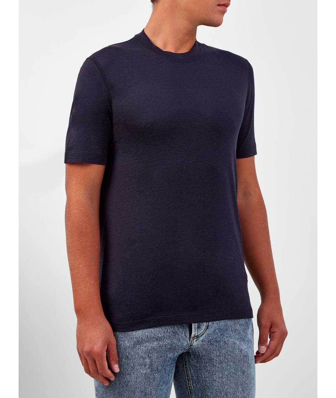 BRUNELLO CUCINELLI Синяя футболка, фото 3