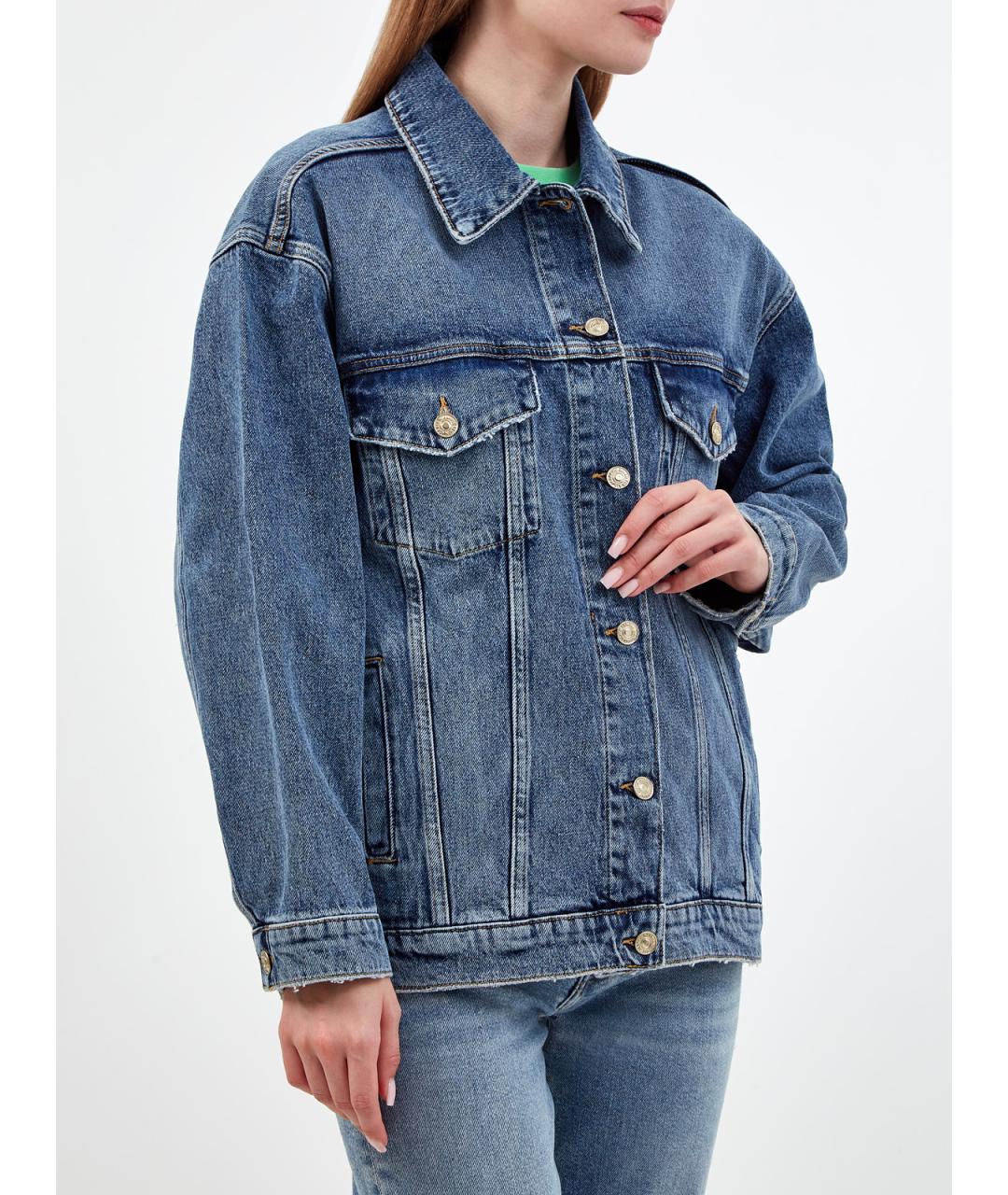 7 FOR ALL MANKIND Синяя хлопковая куртка, фото 3