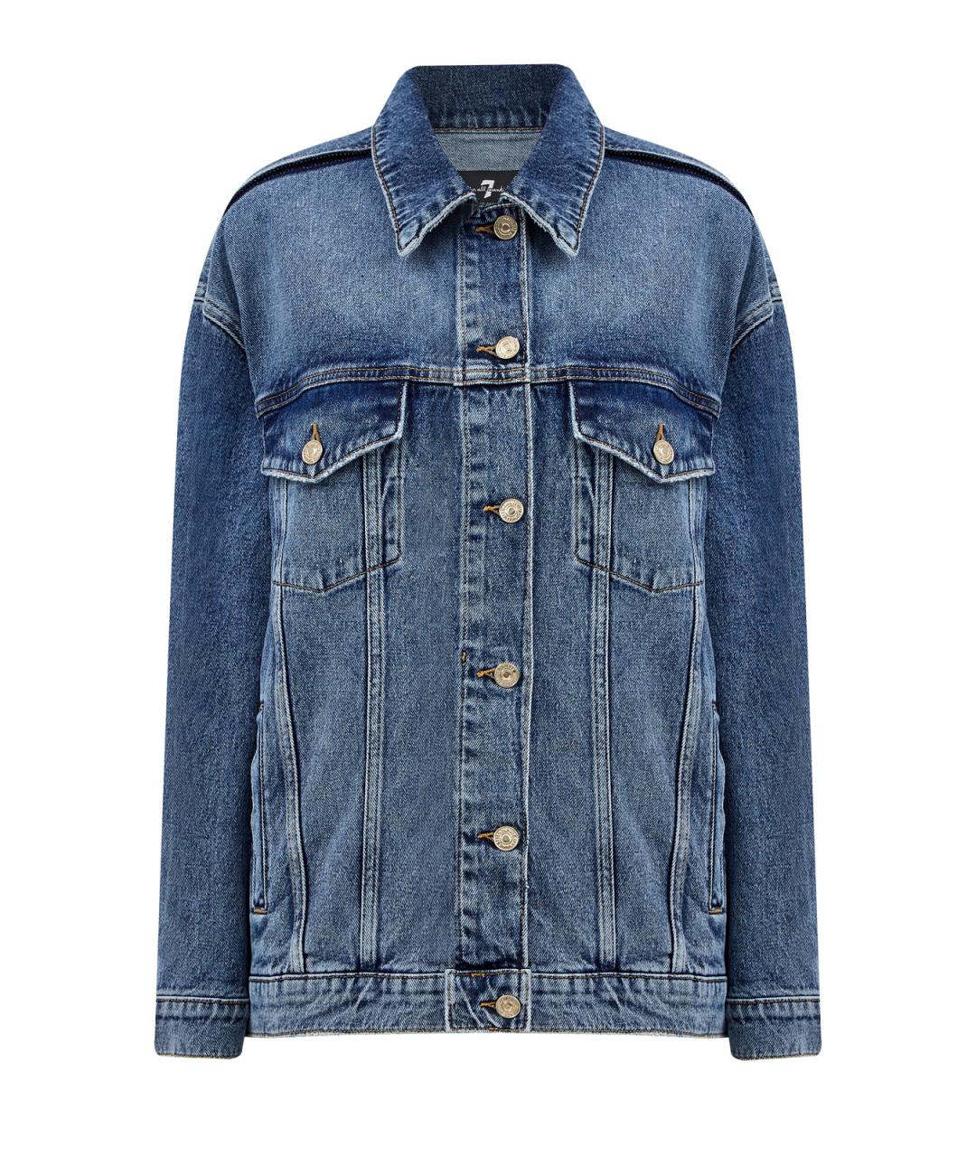 7 FOR ALL MANKIND Синяя хлопковая куртка, фото 1