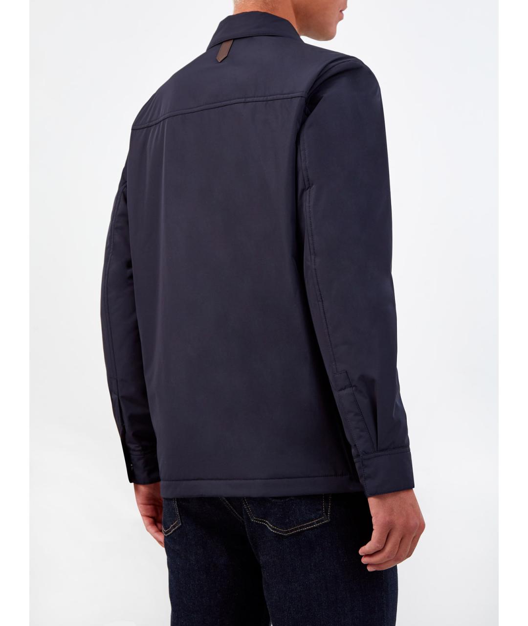 CANALI Синяя полиэстеровая куртка, фото 4