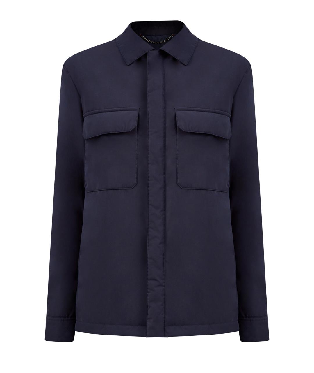 CANALI Синяя полиэстеровая куртка, фото 1