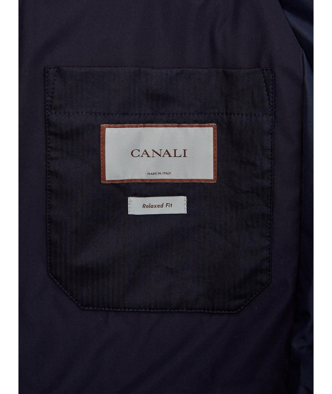 CANALI Синяя полиэстеровая куртка, фото 6