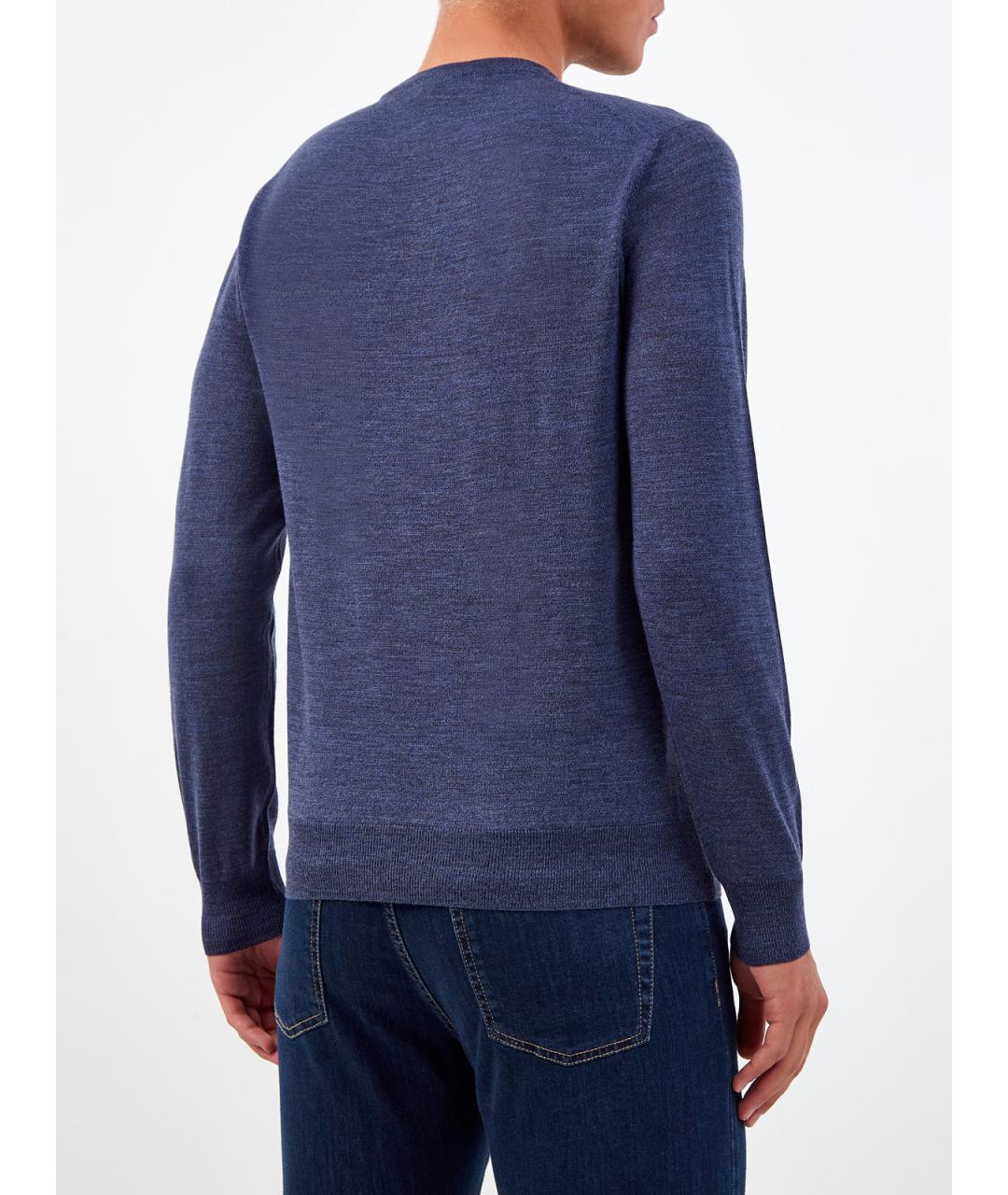 CANALI Синий шерстяной джемпер / свитер, фото 4