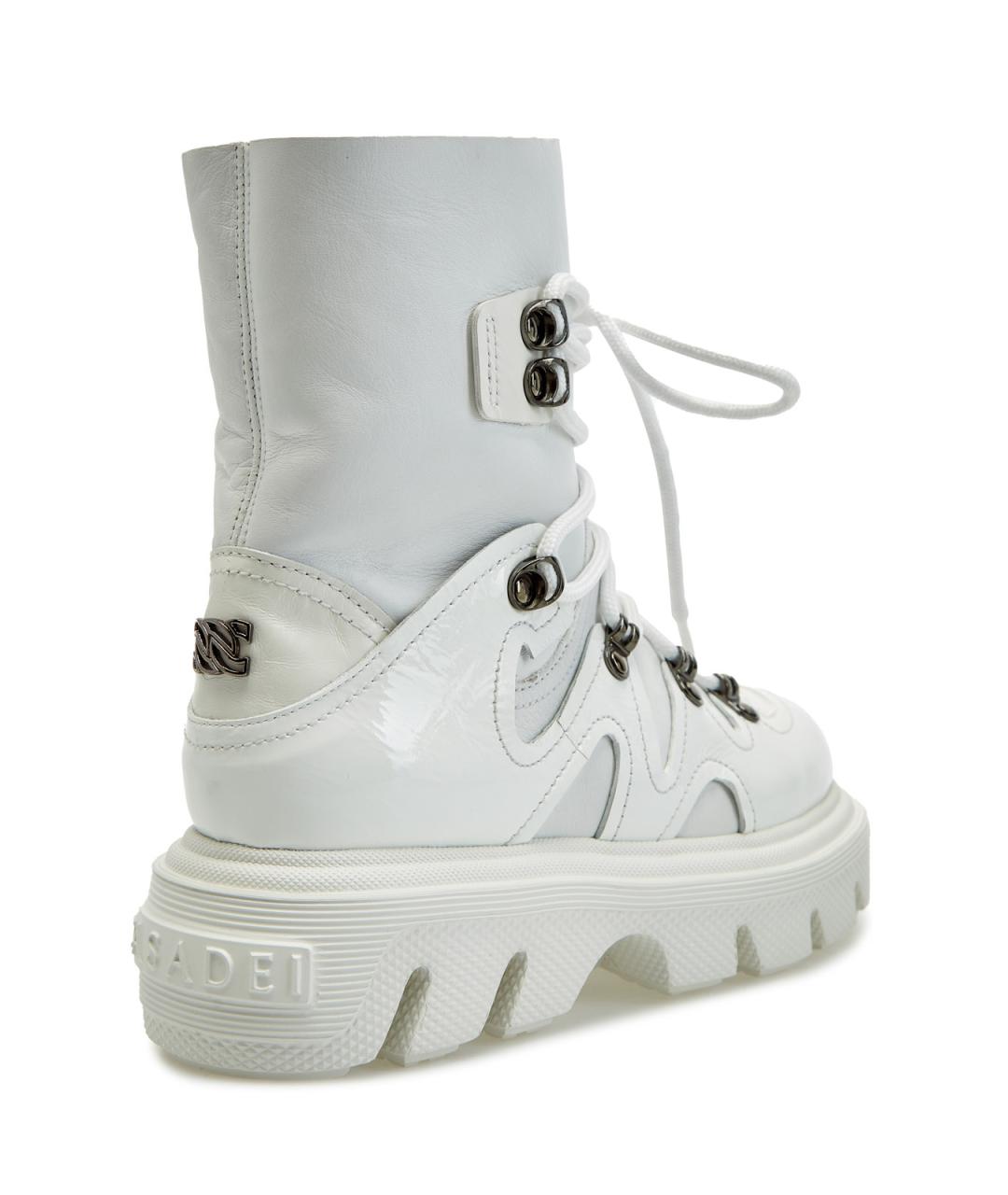 CASADEI Белые кожаные ботинки, фото 3