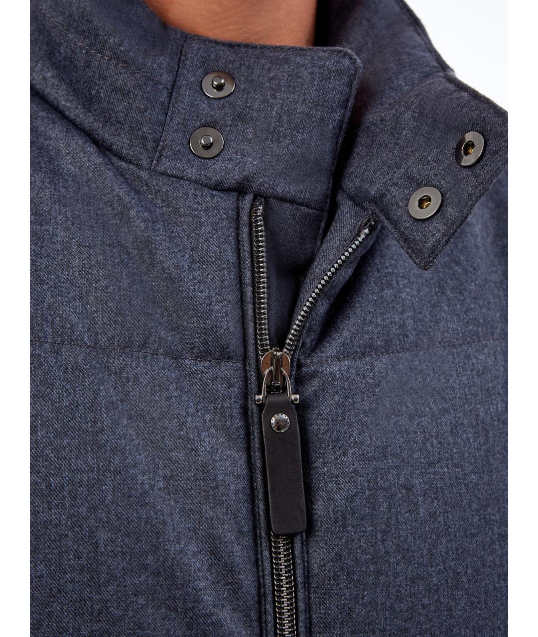 CANALI Синий полиэстеровый жилет, фото 5