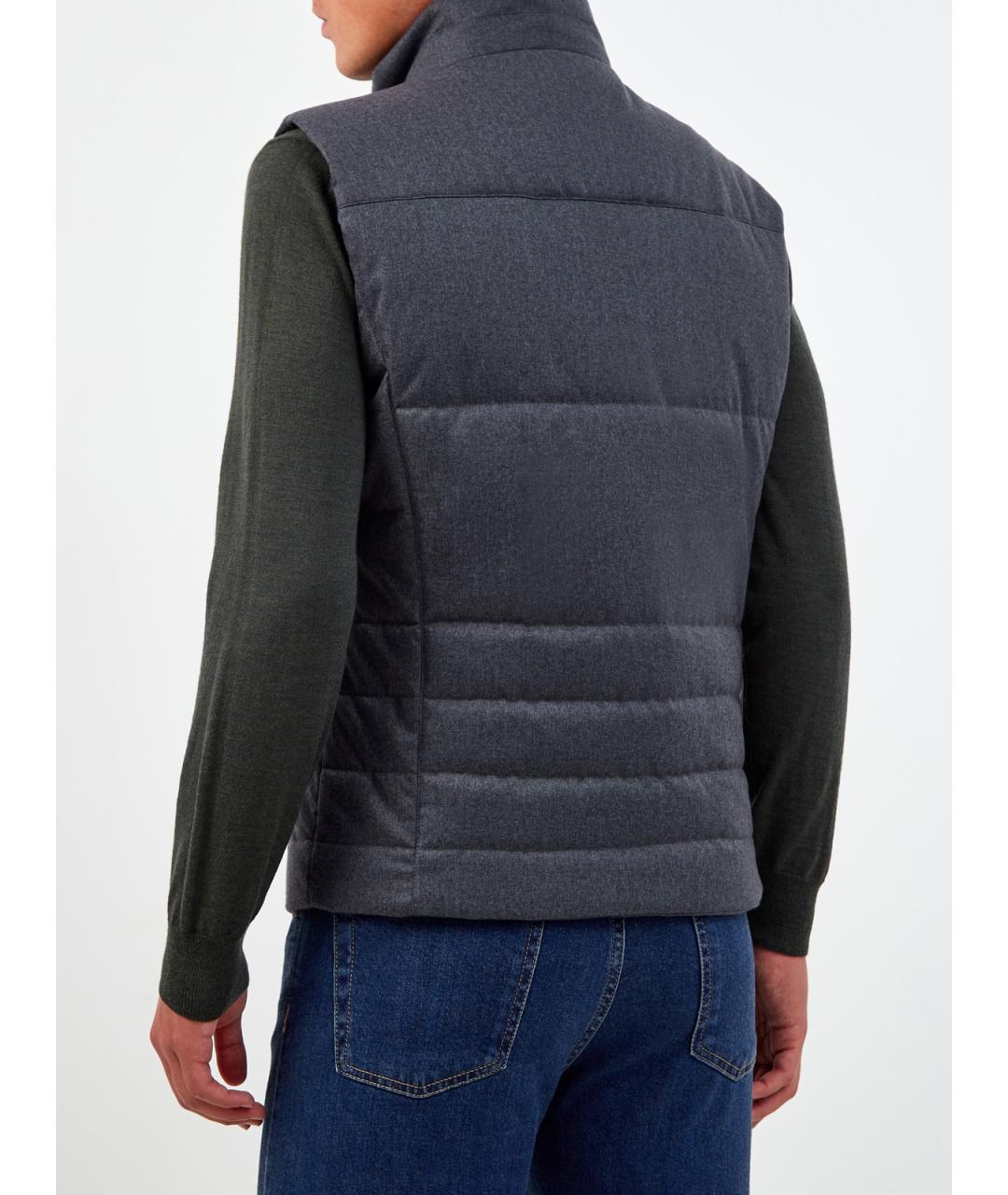 CANALI Синий полиэстеровый жилет, фото 4