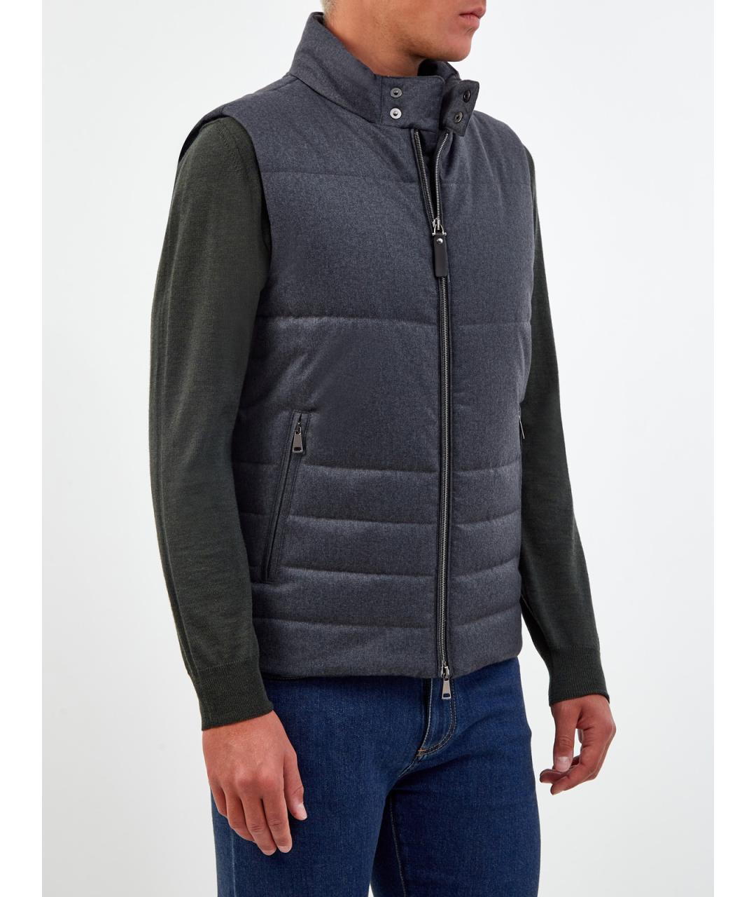 CANALI Синий полиэстеровый жилет, фото 3