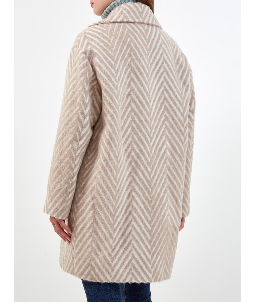 PESERICO Бежевое шерстяное пальто, фото 4