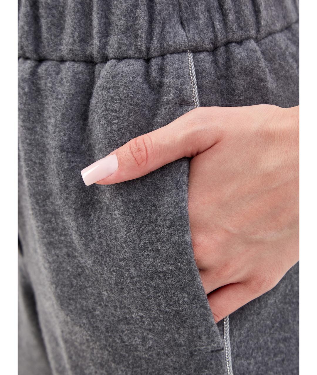 PESERICO Серые хлопковые брюки узкие, фото 5