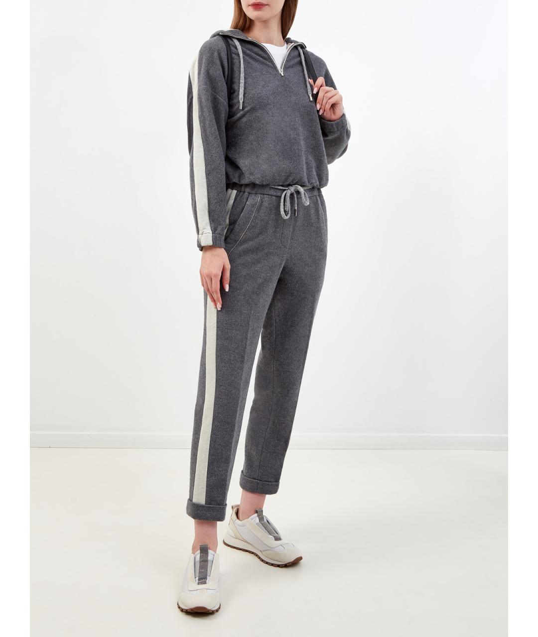 PESERICO Серые хлопковые спортивные брюки и шорты, фото 2