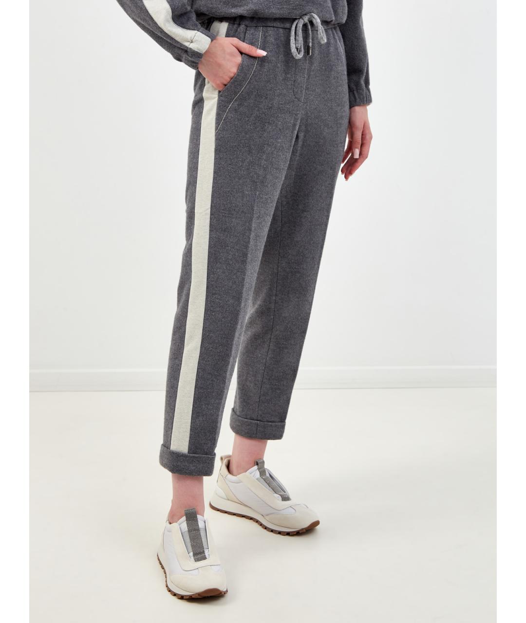 PESERICO Серые хлопковые спортивные брюки и шорты, фото 3