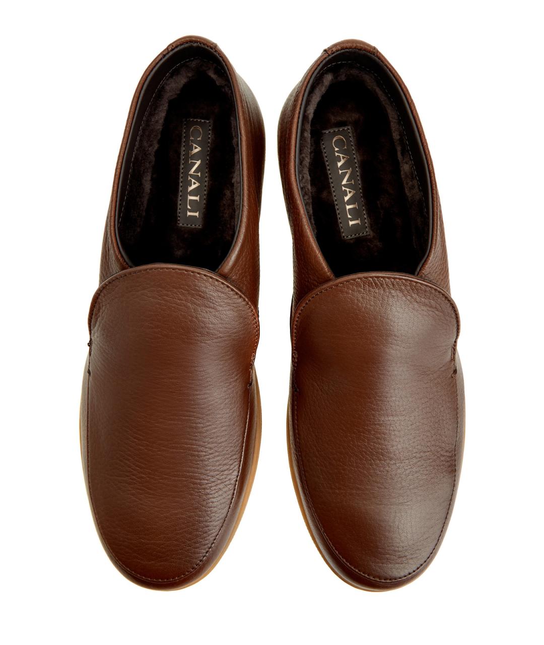 CANALI Коричневые кожаные низкие ботинки, фото 4