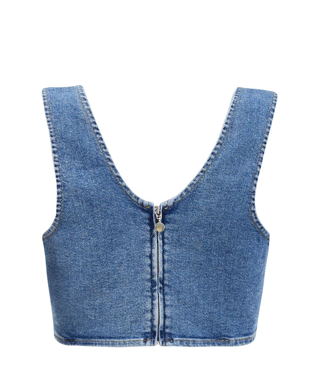 7 FOR ALL MANKIND Синяя хлопковая майка, фото 2