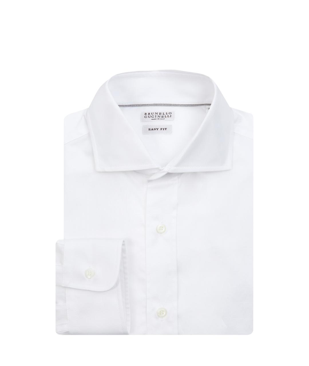 BRUNELLO CUCINELLI Белая хлопковая классическая рубашка, фото 1