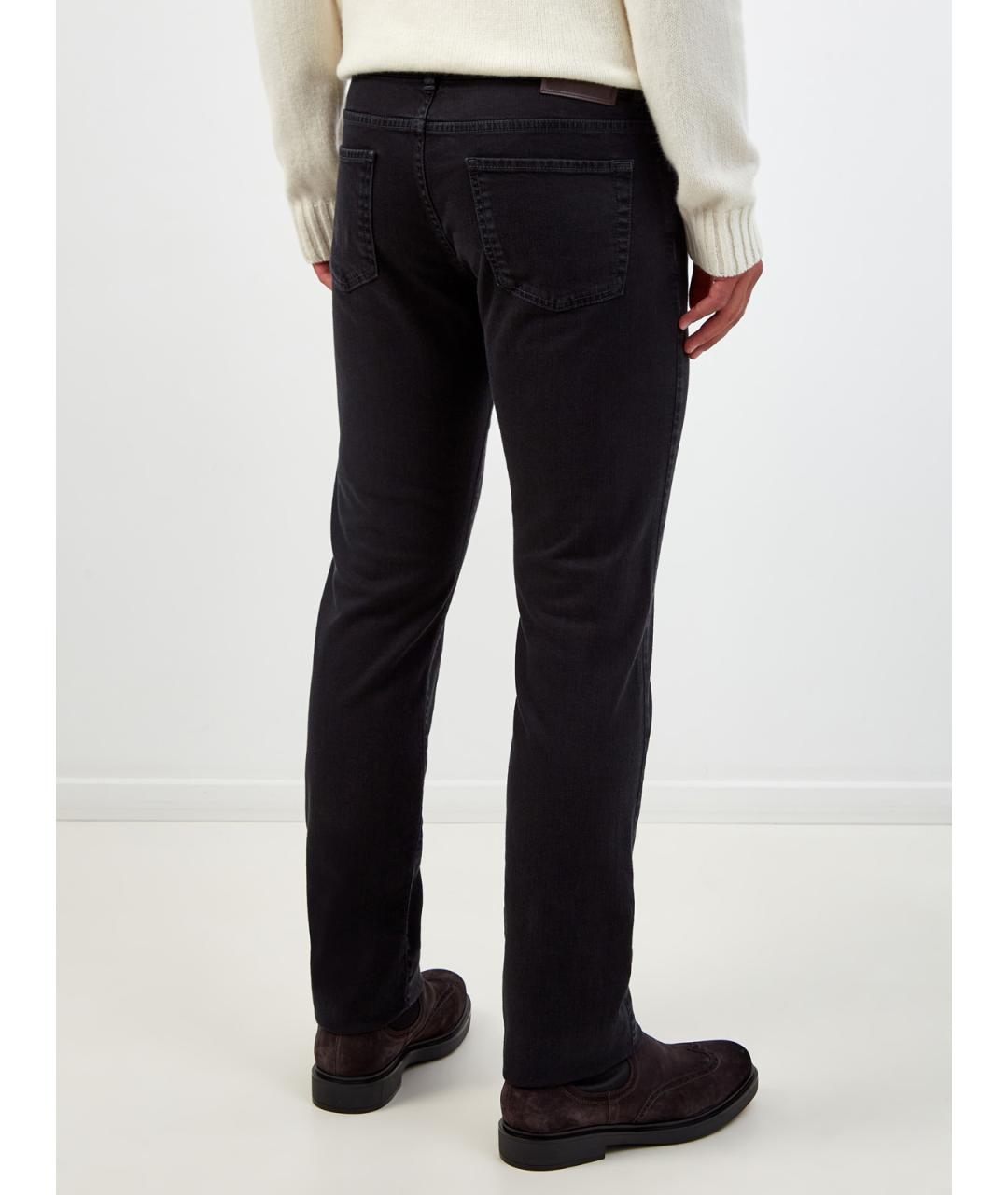 CANALI Черные хлопковые джинсы скинни, фото 4