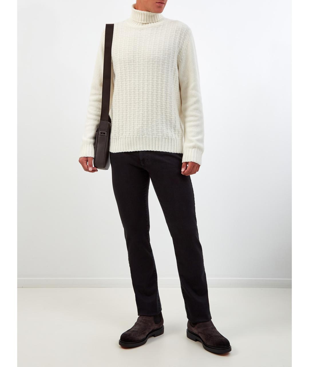 CANALI Черные хлопковые джинсы скинни, фото 2