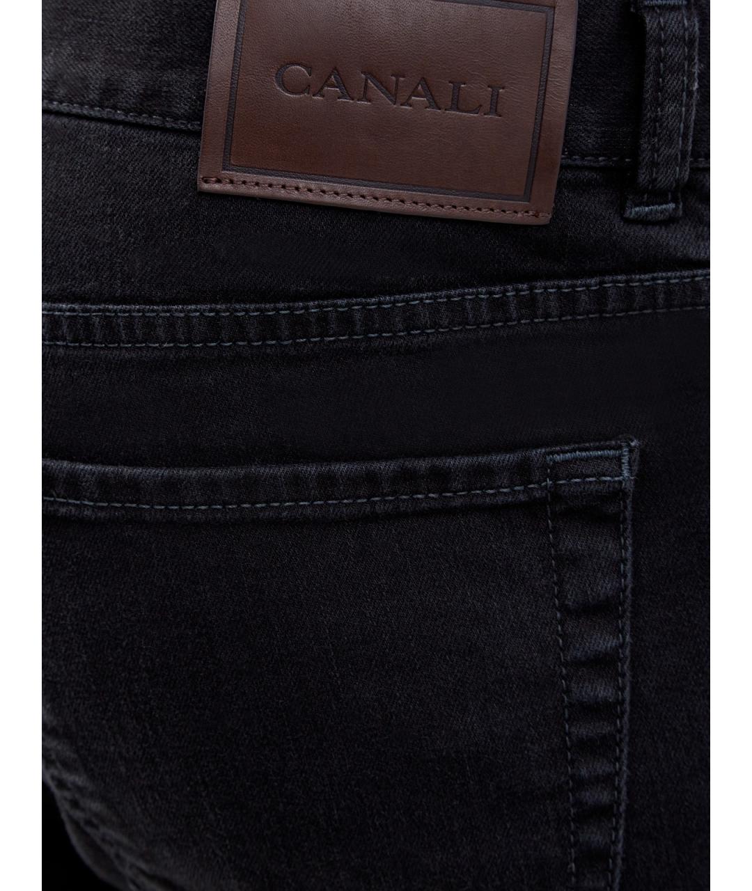 CANALI Черные хлопковые джинсы скинни, фото 5