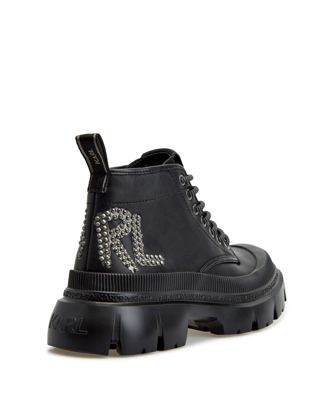KARL LAGERFELD Черные кожаные ботинки, фото 3