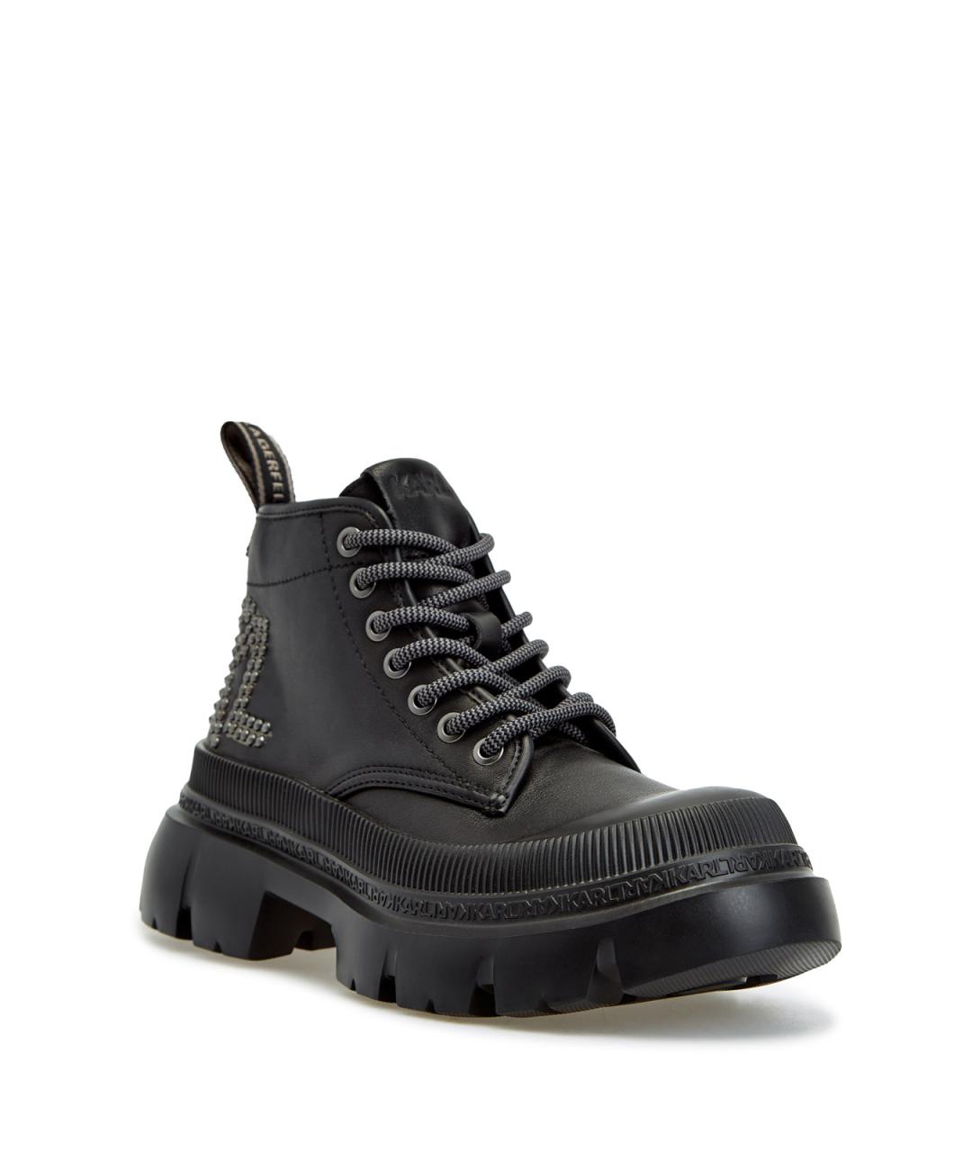 KARL LAGERFELD Черные кожаные ботинки, фото 2