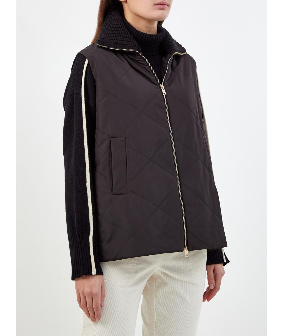 LORENA ANTONIAZZI Черный полиэстеровый жилет, фото 3