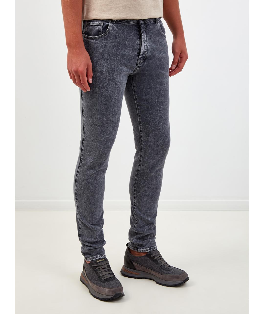PESERICO Серые хлопковые джинсы скинни, фото 3