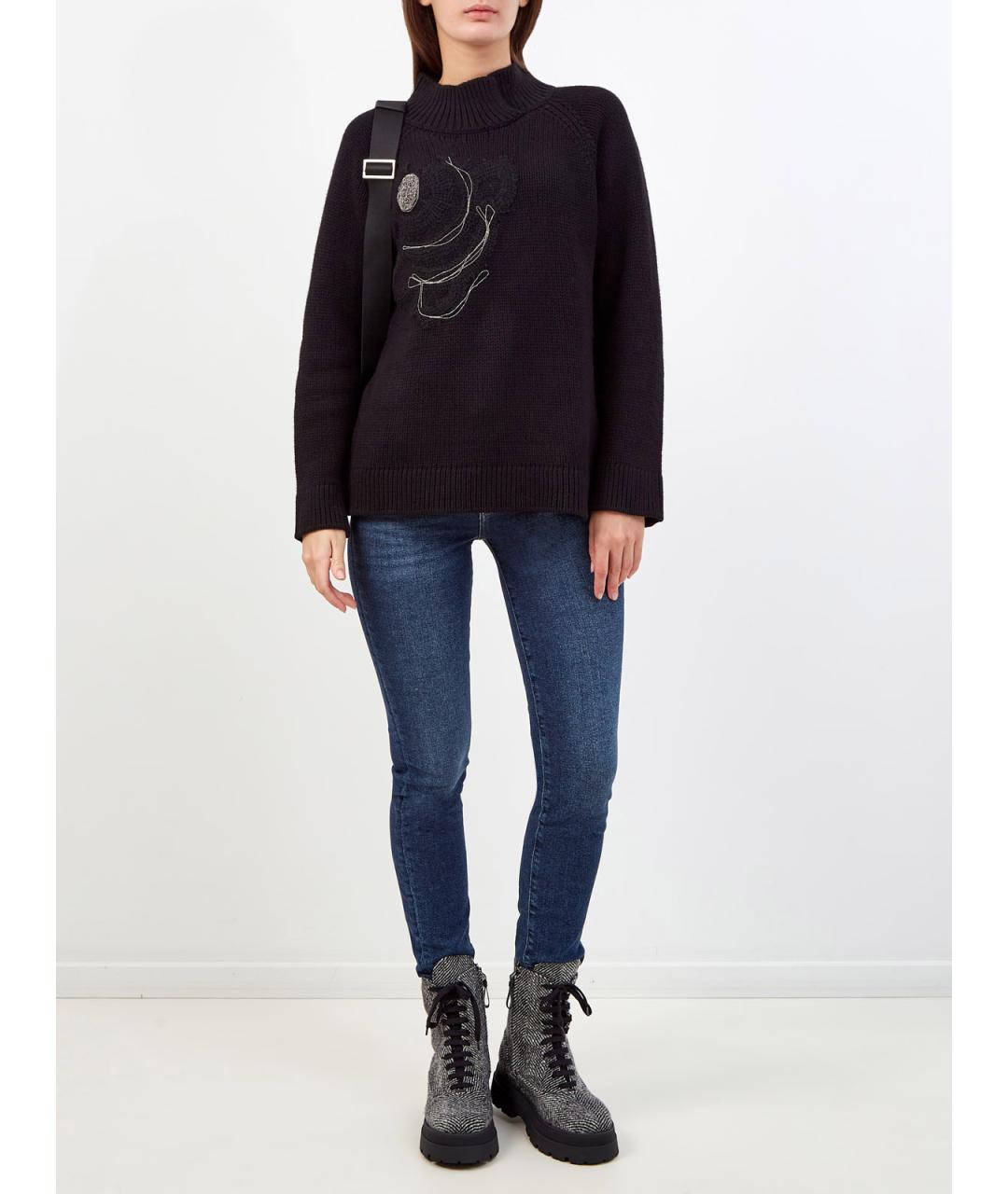 FABIANA FILIPPI Черный шерстяной джемпер / свитер, фото 2