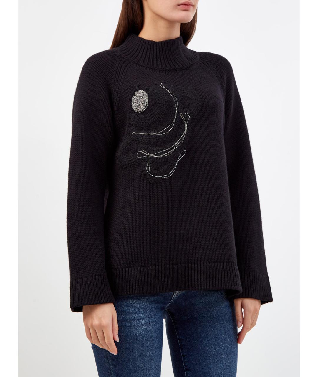 FABIANA FILIPPI Черный шерстяной джемпер / свитер, фото 3