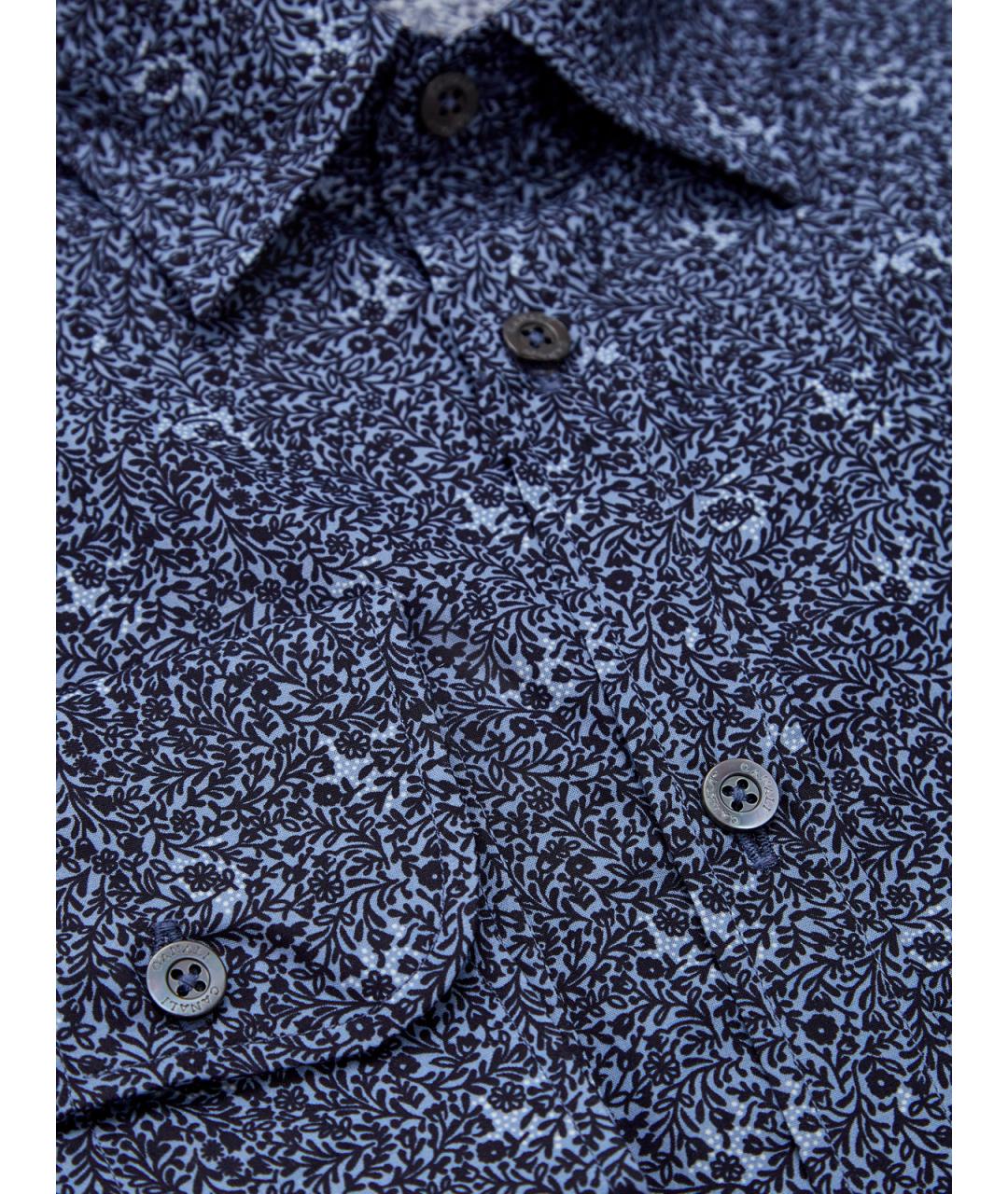 CANALI Синяя хлопковая кэжуал рубашка, фото 2