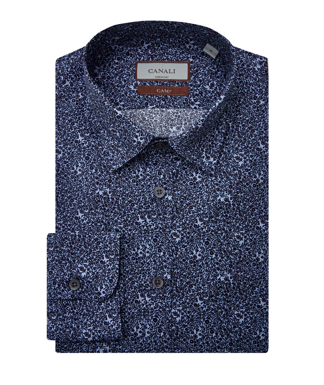CANALI Синяя хлопковая кэжуал рубашка, фото 1