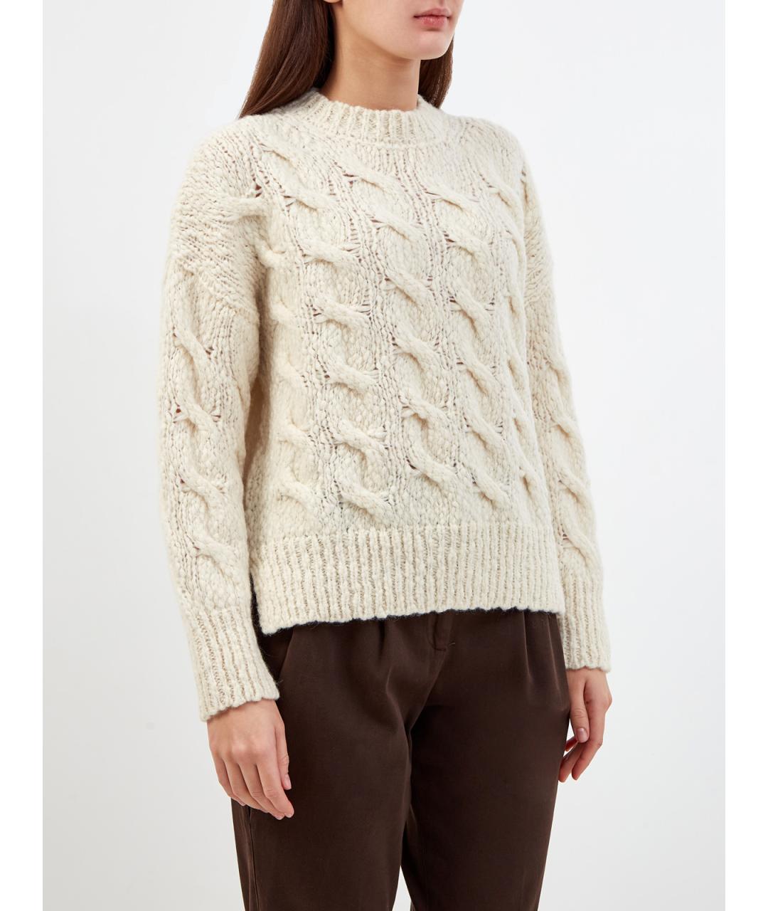 PESERICO Бежевый шерстяной джемпер / свитер, фото 3