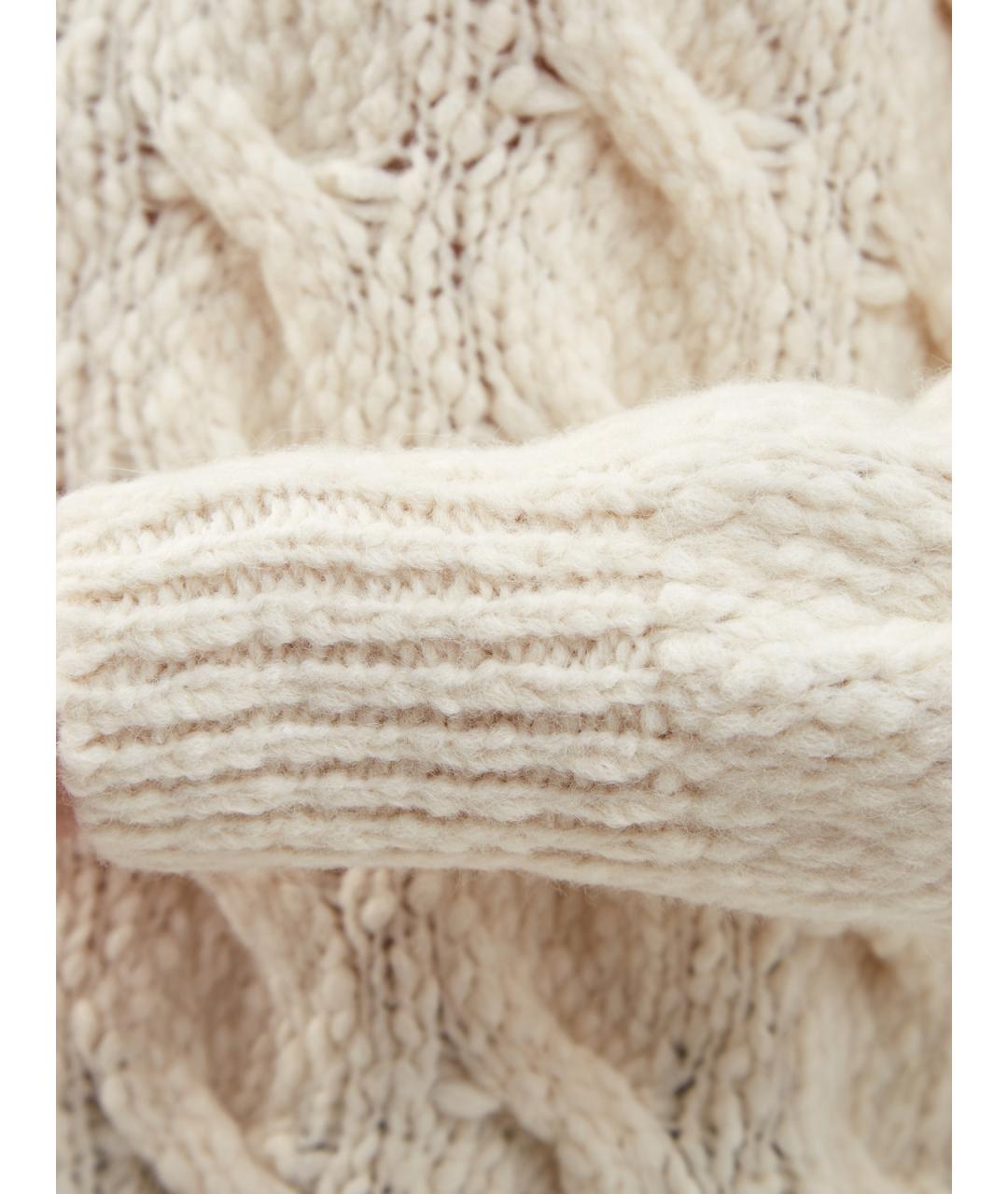 PESERICO Бежевый шерстяной джемпер / свитер, фото 5