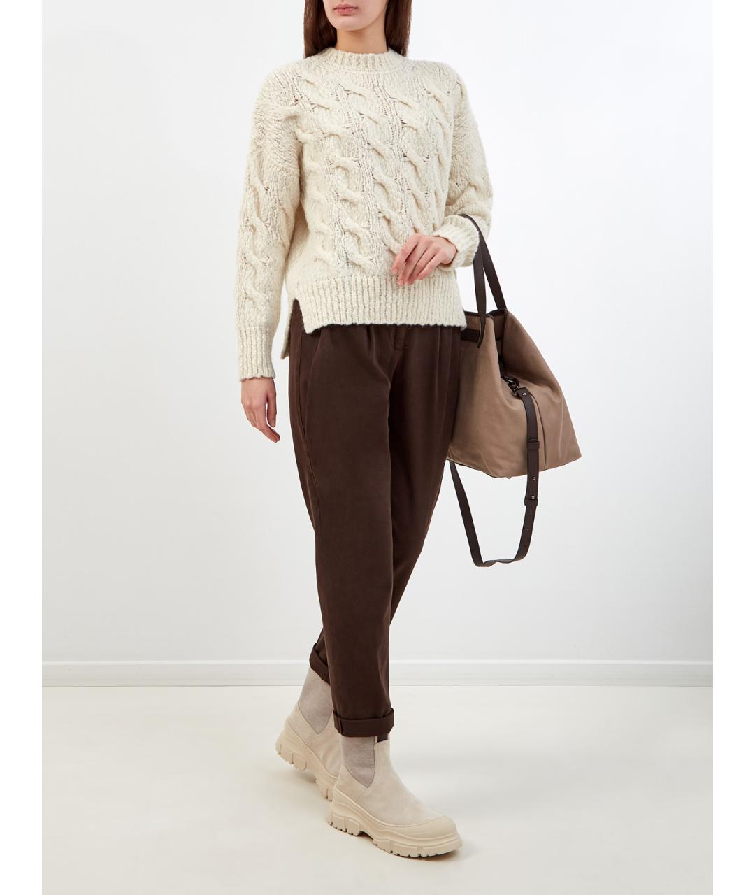 PESERICO Бежевый шерстяной джемпер / свитер, фото 2