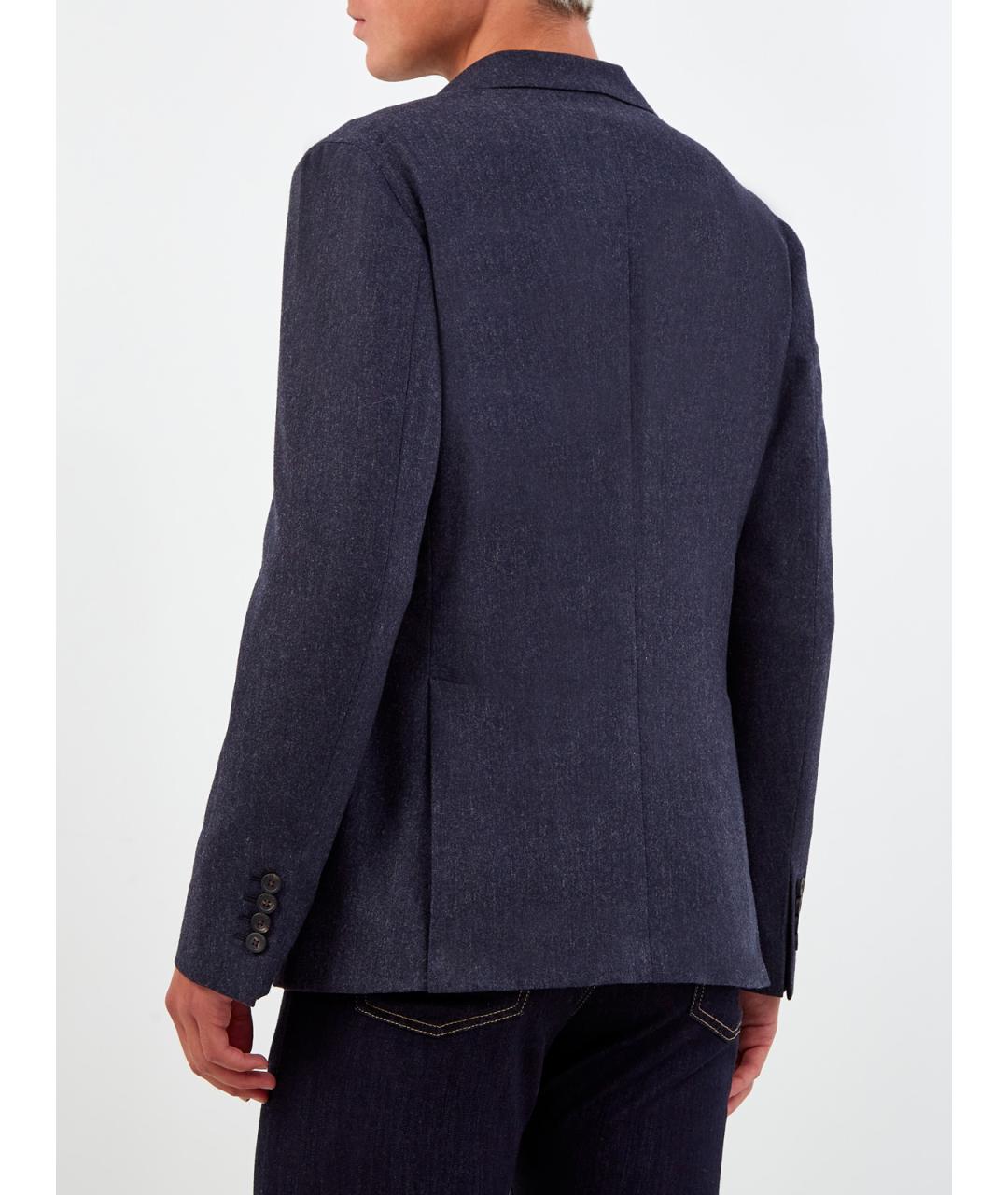 PESERICO Синий шерстяной пиджак, фото 4