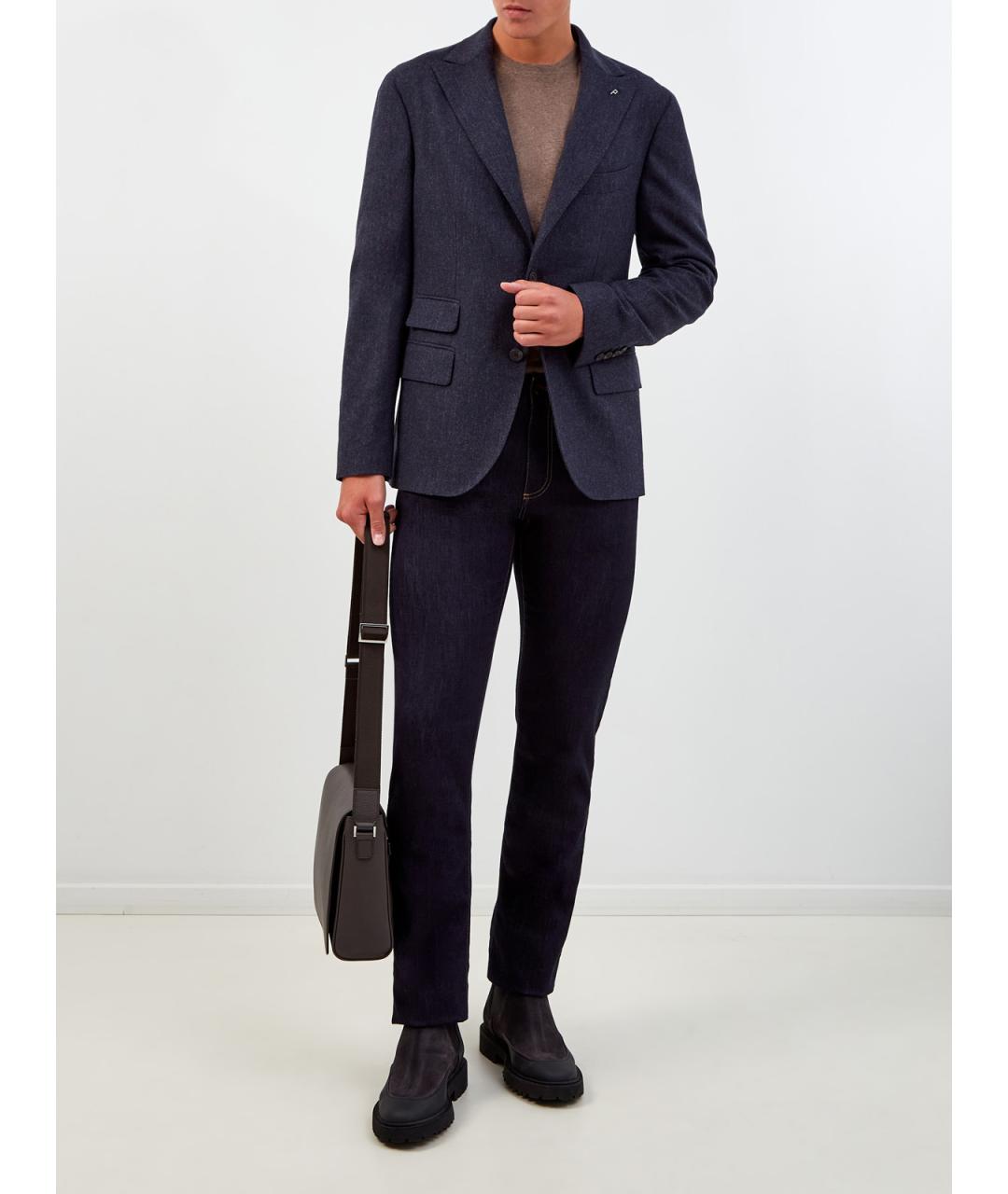 PESERICO Синий шерстяной пиджак, фото 2