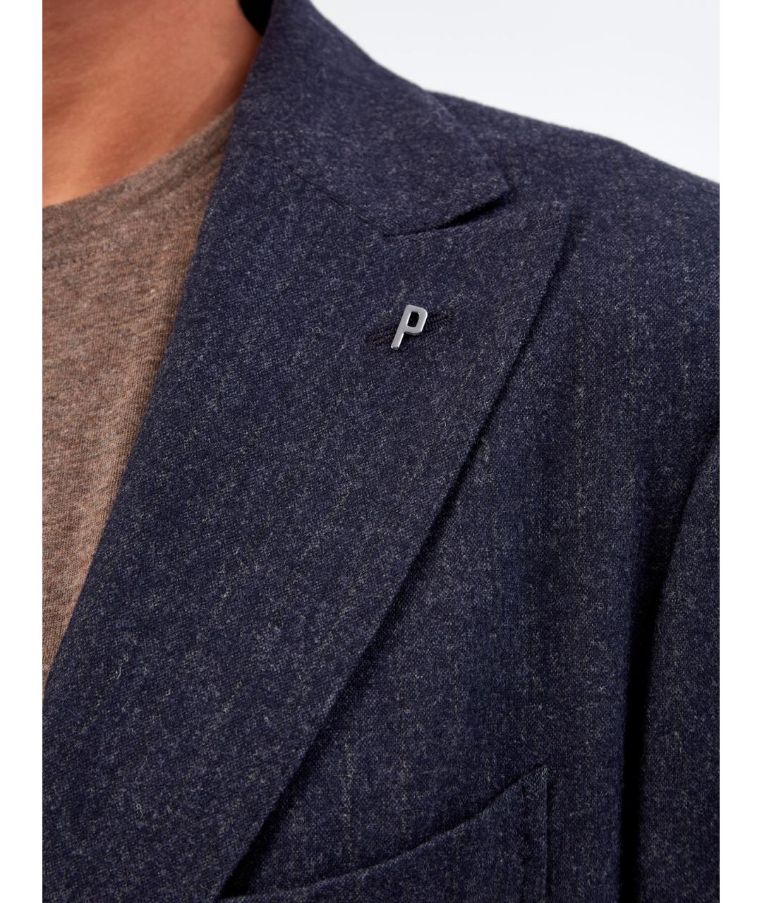 PESERICO Синий шерстяной пиджак, фото 5