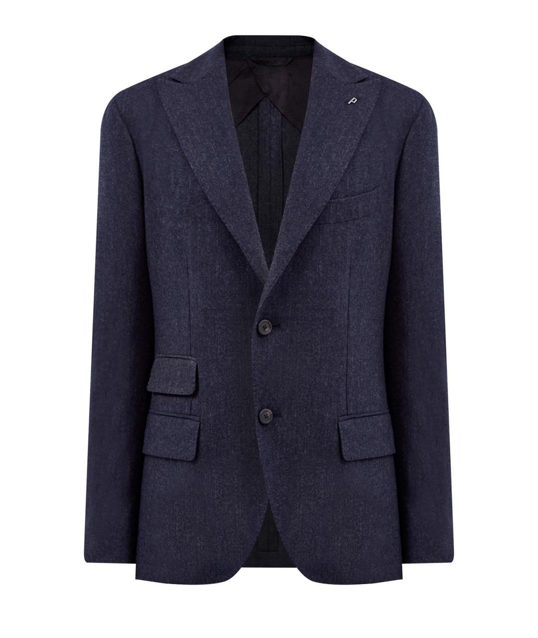 PESERICO Синий шерстяной пиджак, фото 1